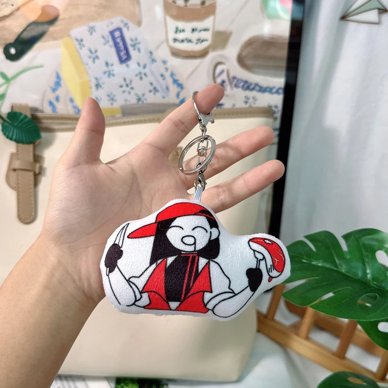 10cm Pressing Can Make Sound Cosplay Vanity Girl Butcher Character Plush Toys Funny Anime Game Keychain Plushie Doll Bag Pendant