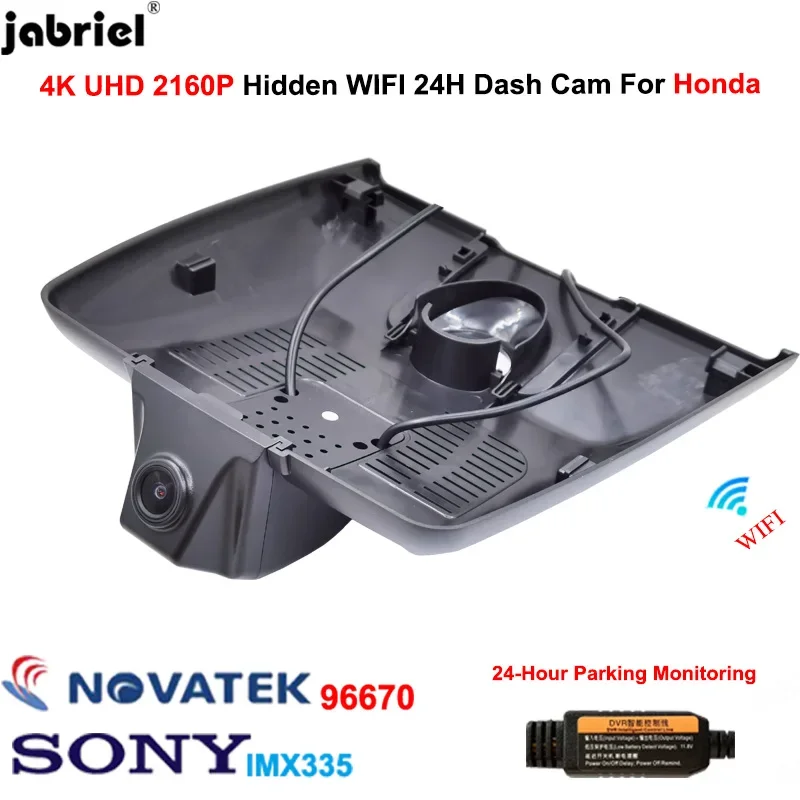 

4K Car Dvr Dash Cam Camera UHD 2160P Wifi Video Recorder Dashcam For Honda Jazz GR9 2019 2020 2021 For Honda Fit 2019 2020 2021