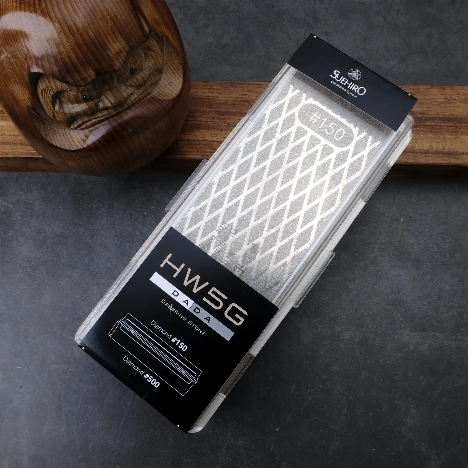 Japanese Suehiro HW5G-DADA Dual-Grit Diamond Whetstone For Surface Restoration #150/#500 Combo Dressing Stone