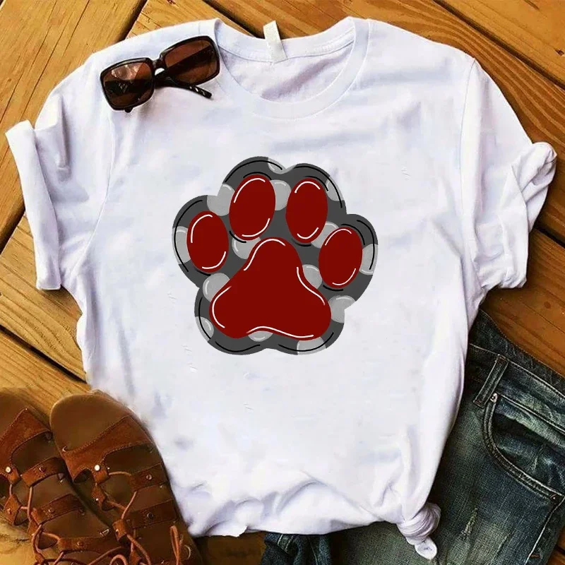 Graphic Aunt Dogmom Dog Paw Printed Cute Fashion Top Tshirt Female Tee Plus Size T-Shirt Women Ladies Clothes Tops