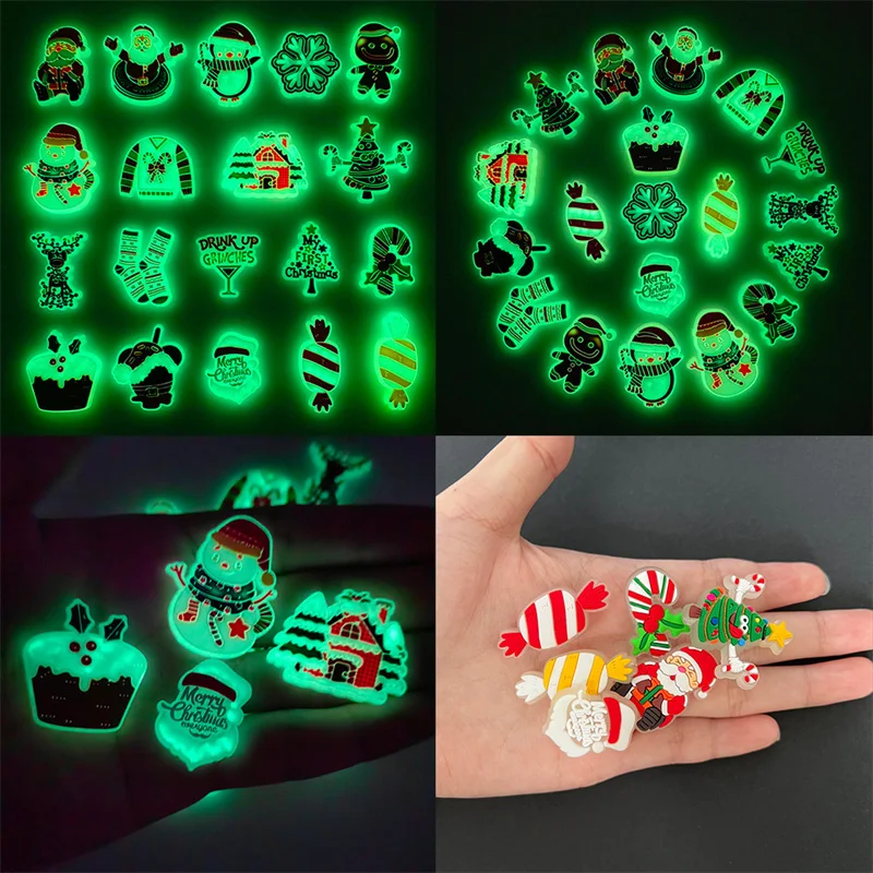 

1Pcs Christmas Series Glowing Cartoon Shoe Decorations DIY Santa Claus Deer Snowman Removable Decorative Buckle Shoe Accessories