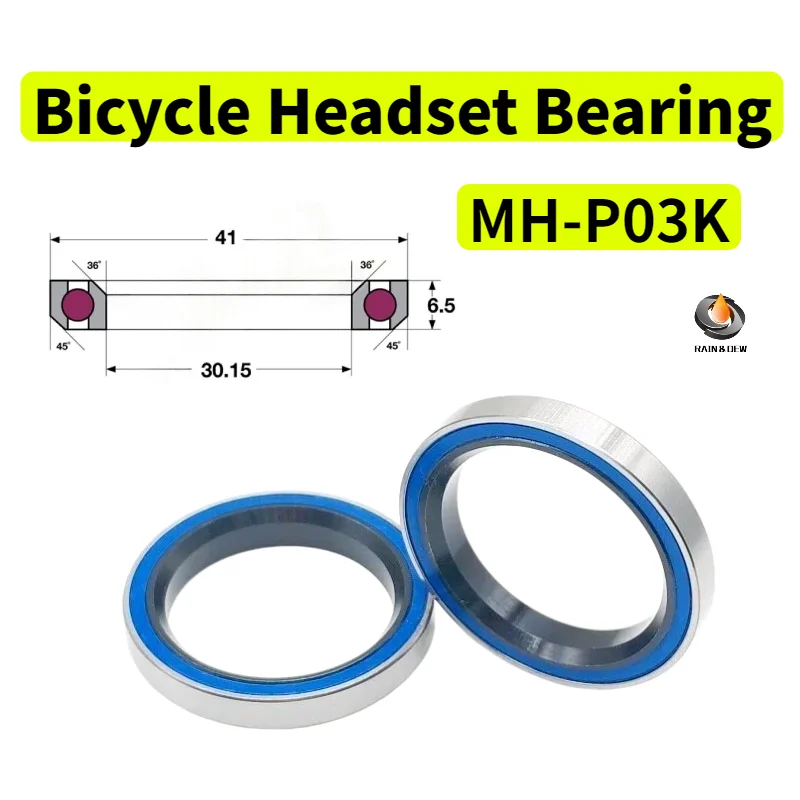 1/2/4/6PC MH-P03 Angular Headset Bearing 30.15x41x6.5mm 45° 36° ACB345 Drop-in 2RS Replacement for 1-1/8