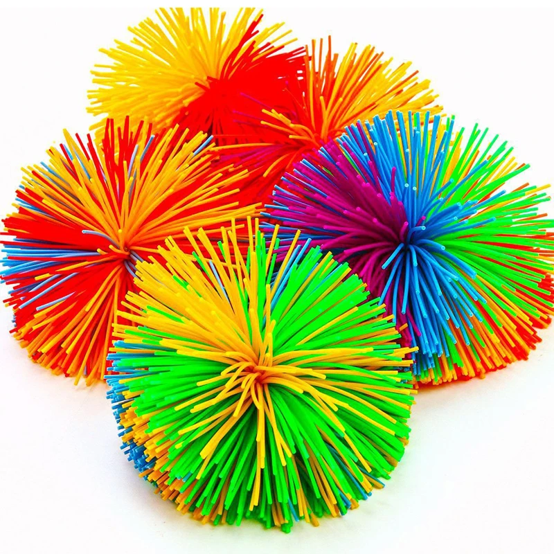 

6/3PCS Colorful Stringy Ball Rainbow Large Size10CM Jugging Fun Sensory Fidget Stress Anxiety Relieve Relaxing Party Favors