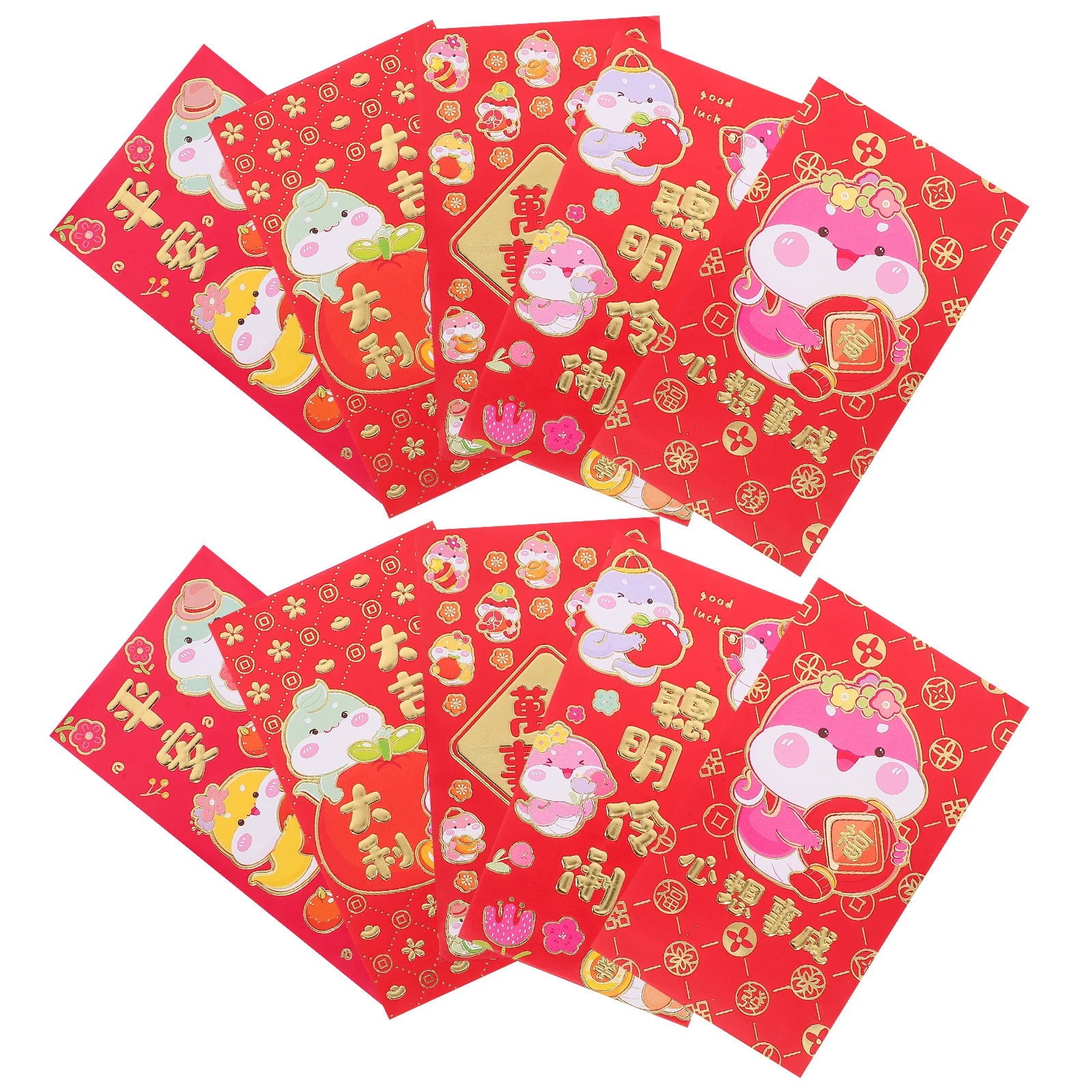 

30Pcs Year of The Snake Red Envelopes Chinese New Year Supplies Large Capacity Paper Material Red Envelopes
