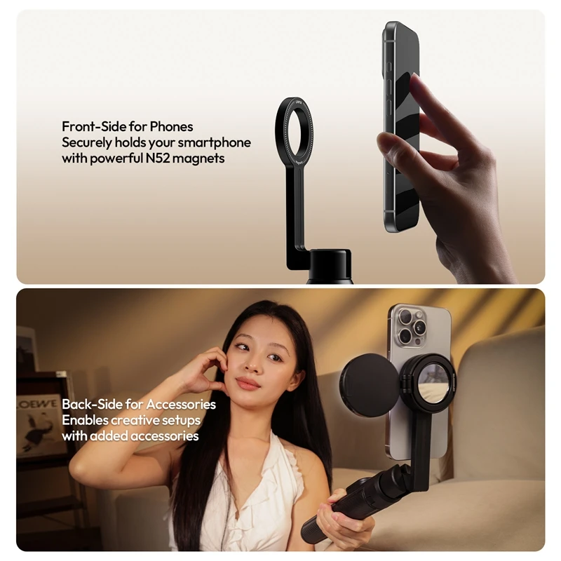 Ulanzi SK-27 180CM Magnetic Auto-Open Tripod Selfie Stick 8-Section Pole 1.8m Extension Travel Vlogging Shots for Smartphone