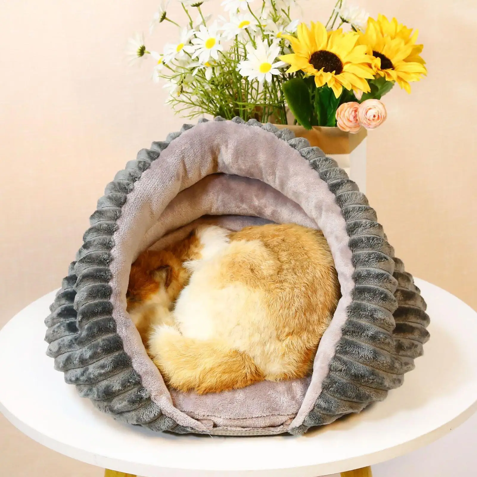 

Кровать для кошек, съемная домашняя кровать для кошачьего домика, нескользящее уютное гнездо с туннелем, балкон для дома, сна, путешествий, уличной спальни