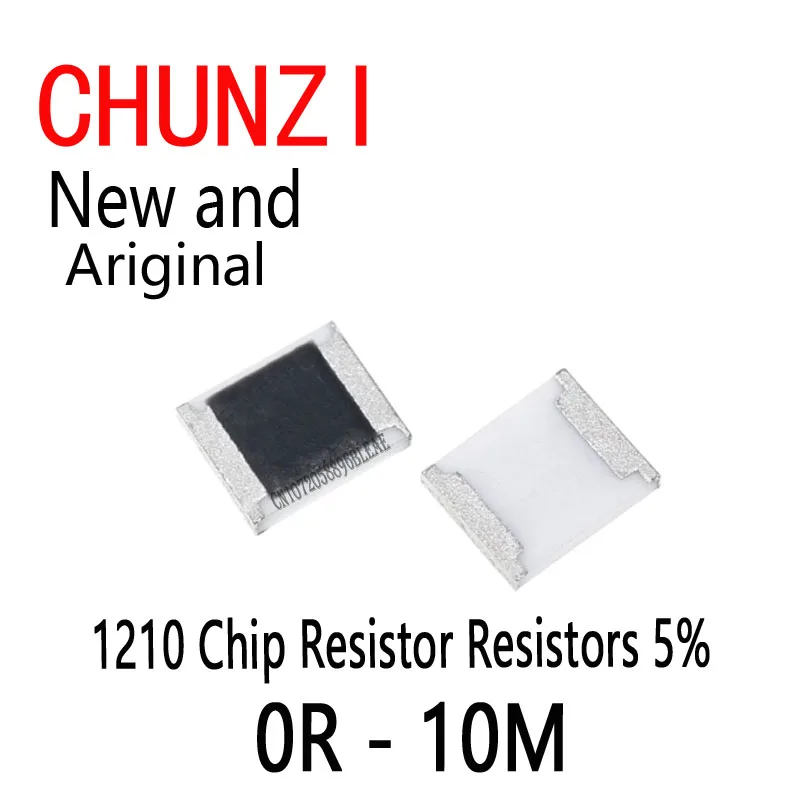 100pcs 1/2W SMD Chip Resistor Resistors 0 10 100 220 470 ohm 0R 10R 100R 220R 470R 1K 2.2K 4.7K 10K 100K 1M 10M 1210 5% 0R - 10M