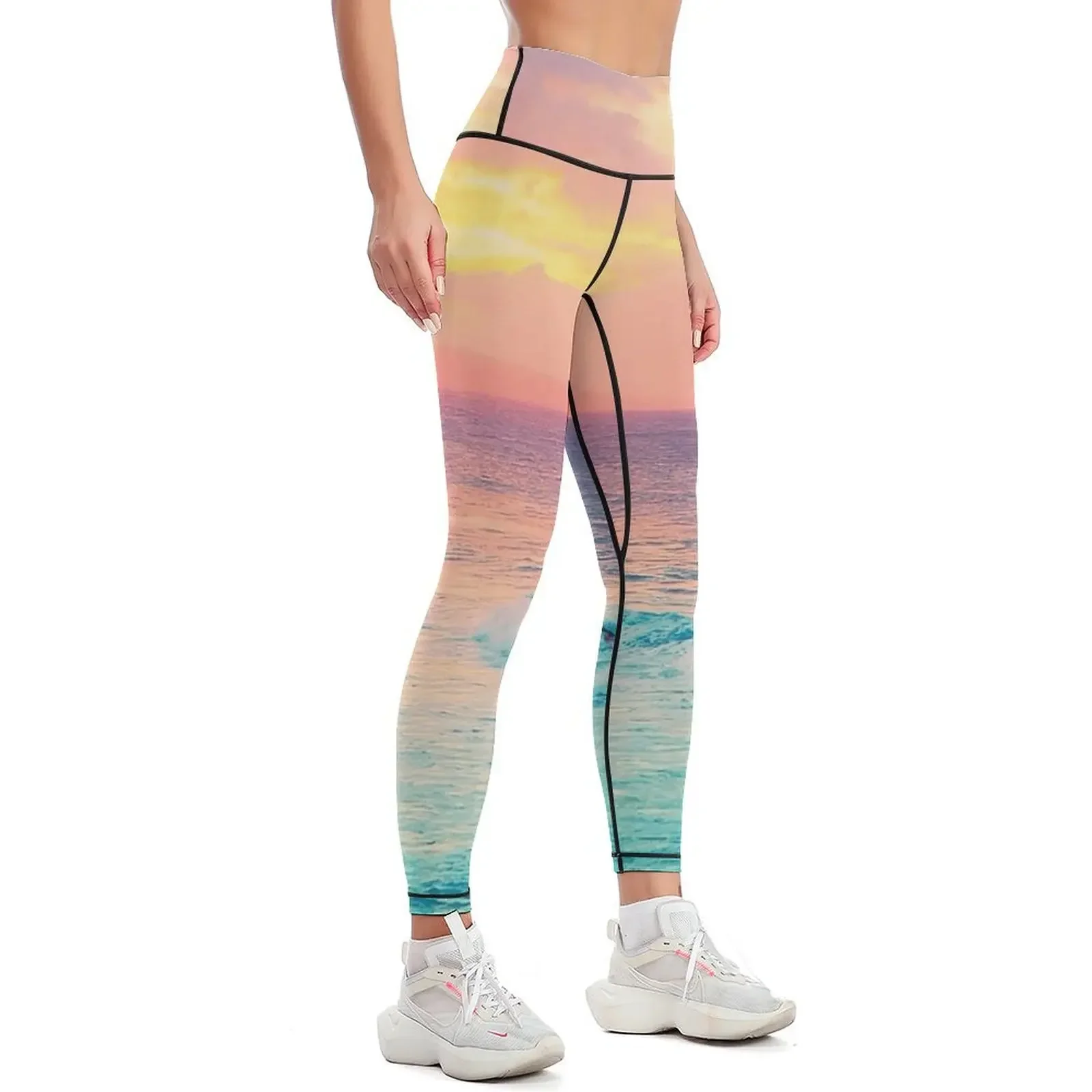 Hookipa Surf Sunset Leggings push up legging gym clothing Female legging pants harem pants Womens Leggings