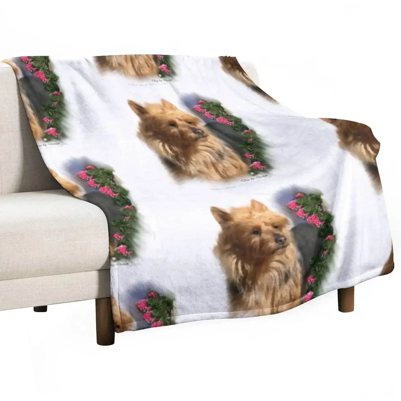 

Australian Terrier Dog Lovers Art Gifts Throw Blanket Plush Luxury Designer Loose Blankets