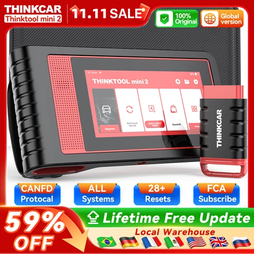 Imagen 1 del producto THINKCAR THINKTOOL MINI 2 CANFD Herramientas de diagnóstico automático para automóviles Escáner OBD2 Herramienta de escaneo bidireccional 28 restablecimientos Diagnóstico completo del sistema
