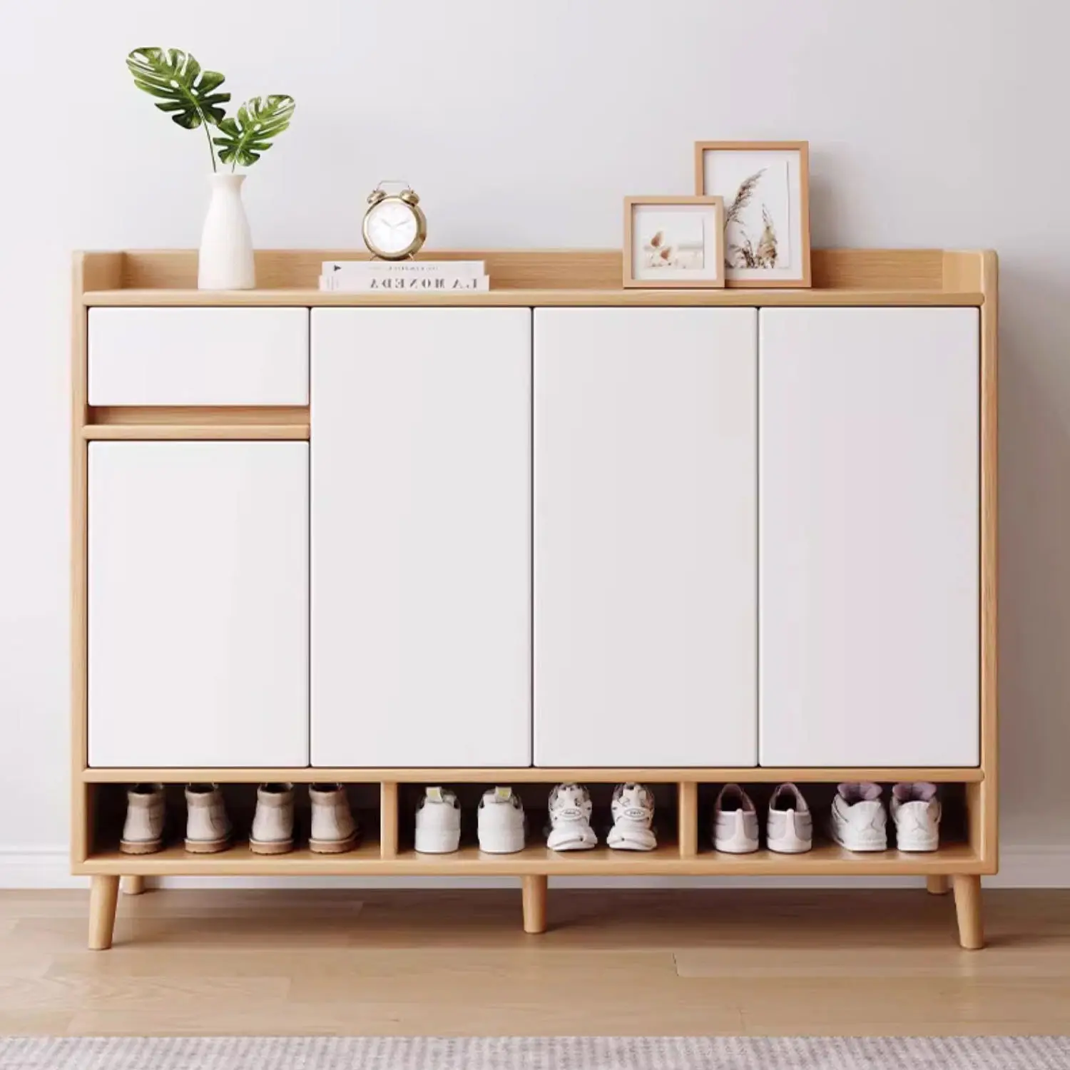 

Shoe cabinet household integrated wall large capacity simple shoe rack entrance wooden shoe cabinet