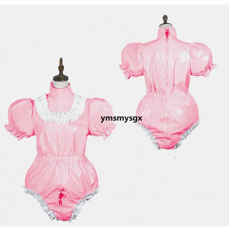 Adult baby rompers vinyl maid sippy PVC lockable cosplay costumes tailor-made