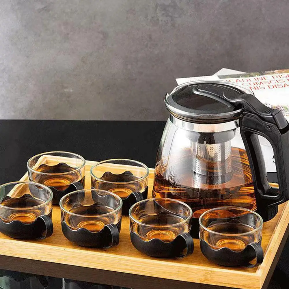 Glass Teapot with Tea Strainer Large Capacity Water Container Chinese Traditional Kung Fu Teaware Tea And Water Separation view 2