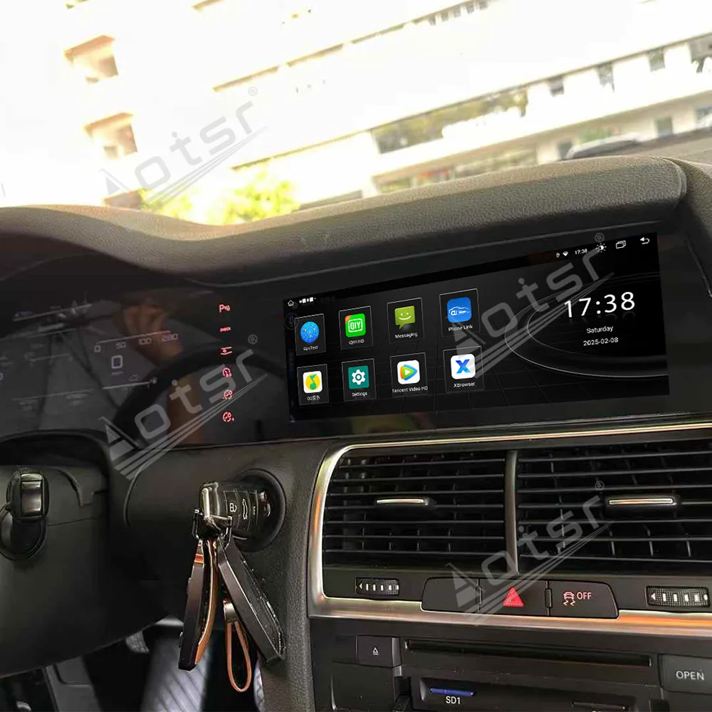 Car Accessories Android 13 12.3+10.25 inch Touch Screen Car Radio For Audi Q7 2006-2009 2010-2015GPS Navigation Stereo Head Unit