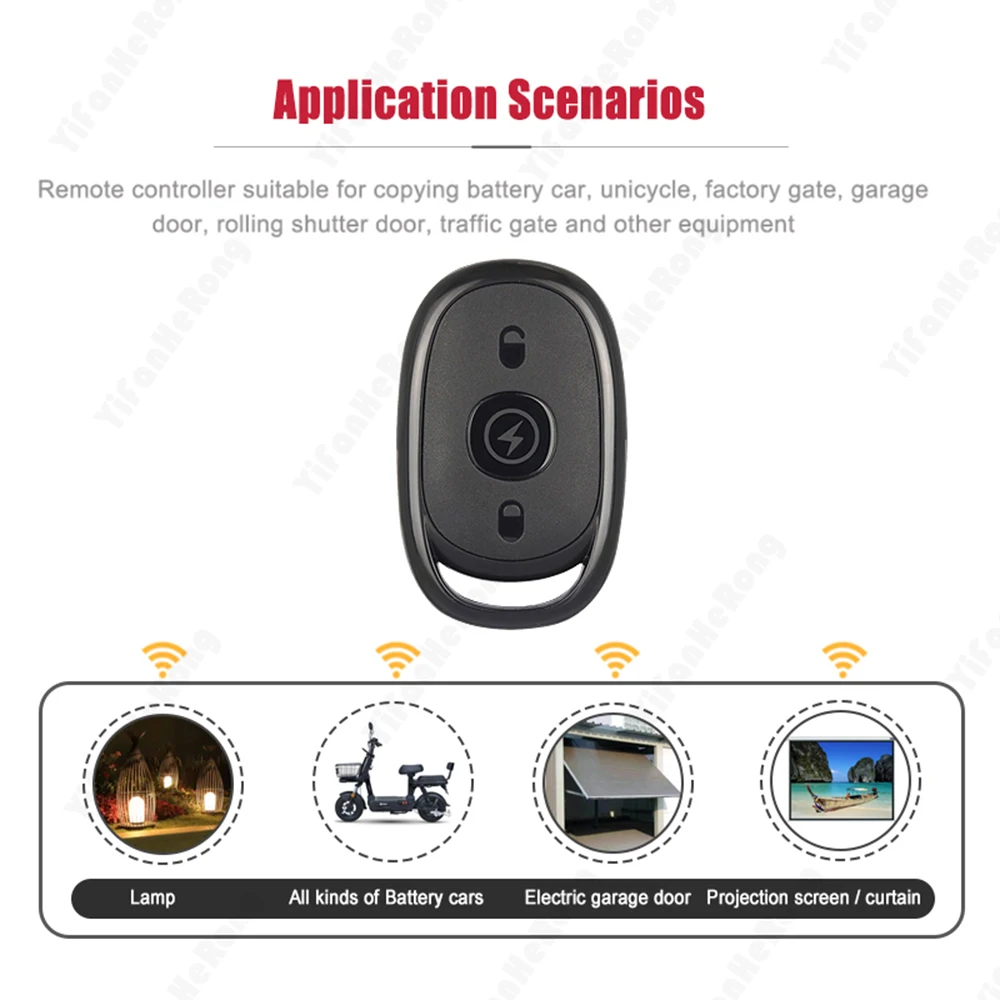 Portable 433MHz Remote Control Car Key Garage Door Gate Opener Remote Control Duplicator Electronic Gate Control Duplicator