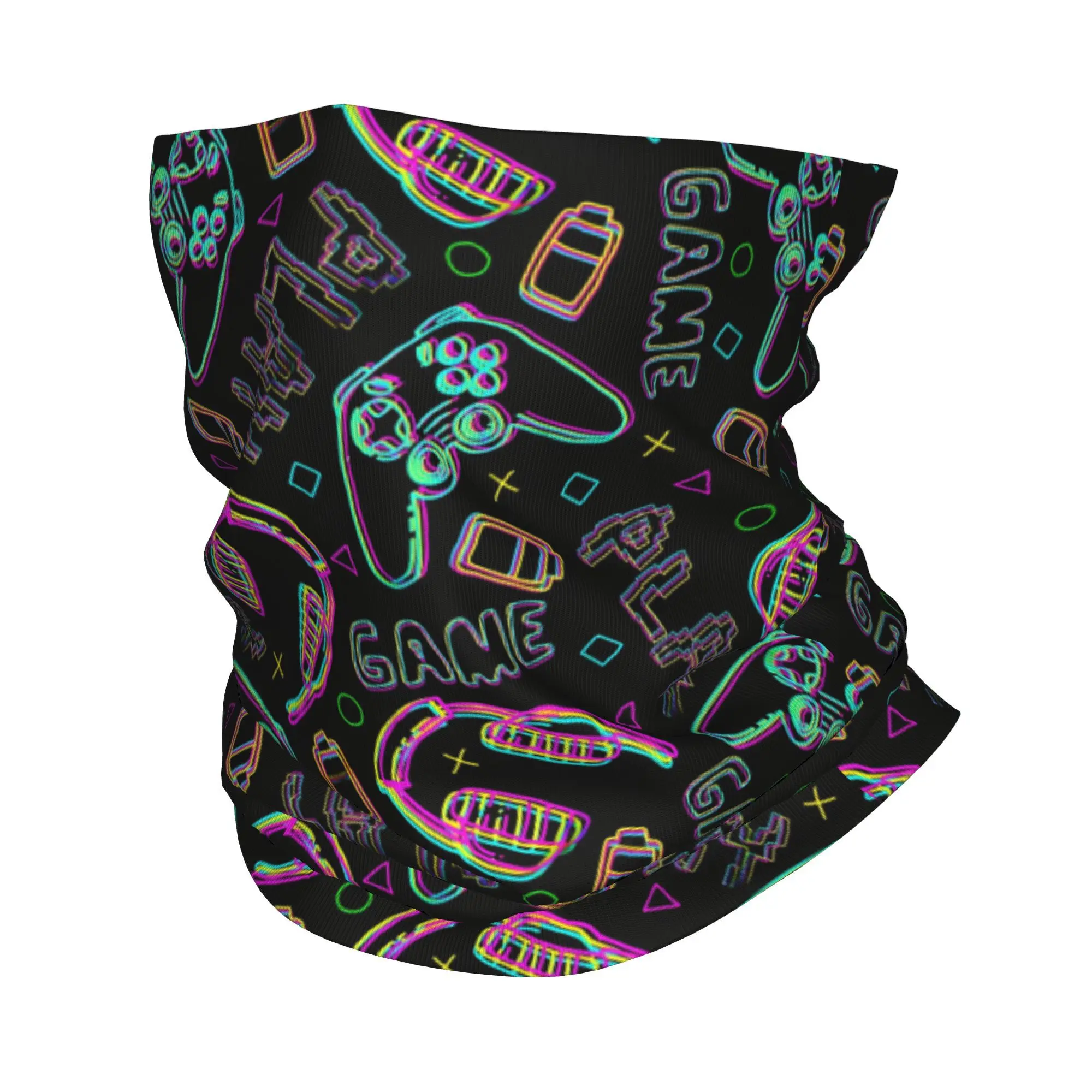 Video Game Gaming Controller Bandana Neck Gaiter Printed Wrap Scarf Multi-use Balaclava Fishing Unisex Adult Breathable