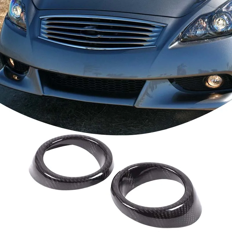 

For Infiniti G Series 2010-2013 Car Front Fog Lamp Decorative Ring True Carbon Fiber Automotive Modification Accessories