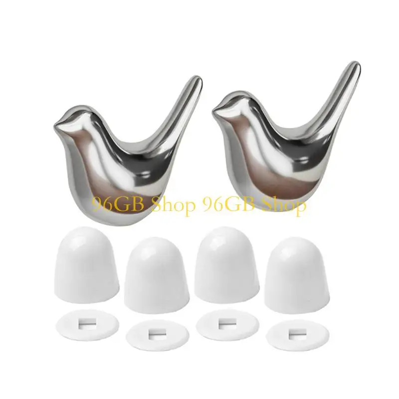 96GB Motorhome Toilet Bolt Concealers Caps Ceramic Bird Design ABS Material Safe Cover Solution Quick Installation No Tools