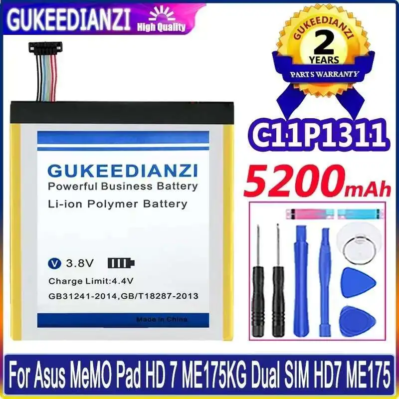 

Reliable Power Supply Reliable Replacement 5200mAh C11P1311 For Asus Memo Pad HD 7 ME175KG Dual Sim HD7 ME175 Tablet Battery