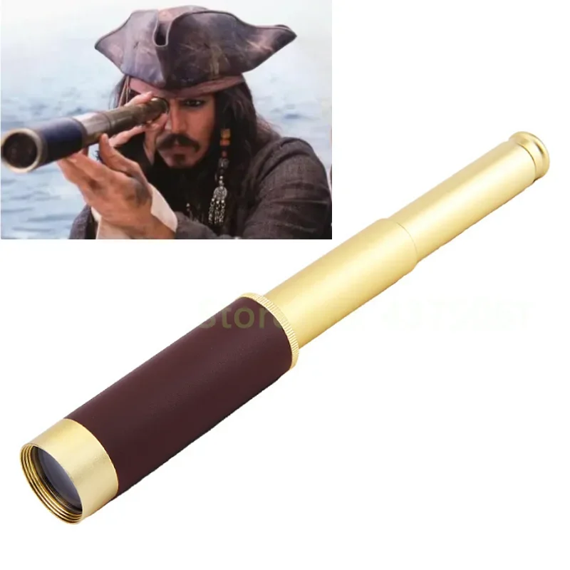 

Мини-телескоп, латунный пиратский монокулярный телескоп 25x30, складной ретро-монокулярный телескоп, игровой туристический туризм, охота, кемпинг