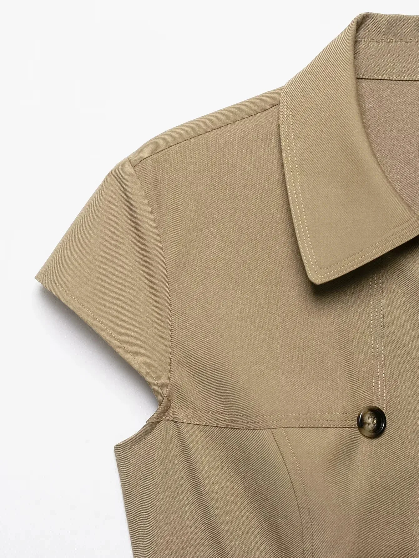 Damen Doppelreihige Bluse 2026 Sommer Kurzarm Umlegekragen Slim Fit Knopfleiste Hemd Elegante Büro-Damen Oberteile – Detail 9