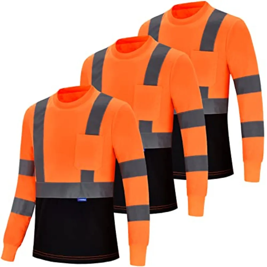 

Футболка AYKRM Safety T Shirt со светоотражающими элементами, высокой видимостью и длинными рукавами, размеры XS-6XL