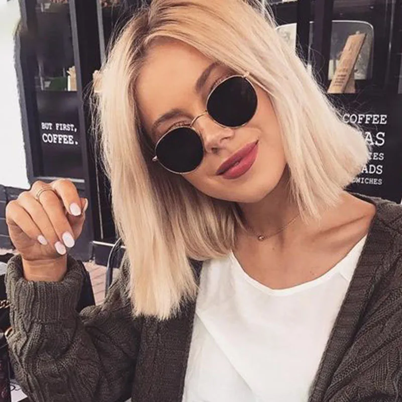 Retro Blue Mirror Round Sunglasses Women Luxury Brand  display picture 1