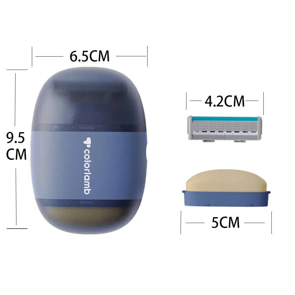 Colorlamb 휴대용 면도기, 이발용 미니 스타일 안전 블레이드, 수제 스킨 케어 비누, 체모 제거