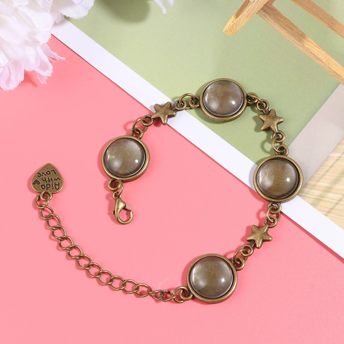 5 szt. Zestaw do samodzielnego tworzenia bransoletek, bazy do biżuterii, zawieszki ze stopu, retro design, akcesoria do rękodzieła dla kobiet