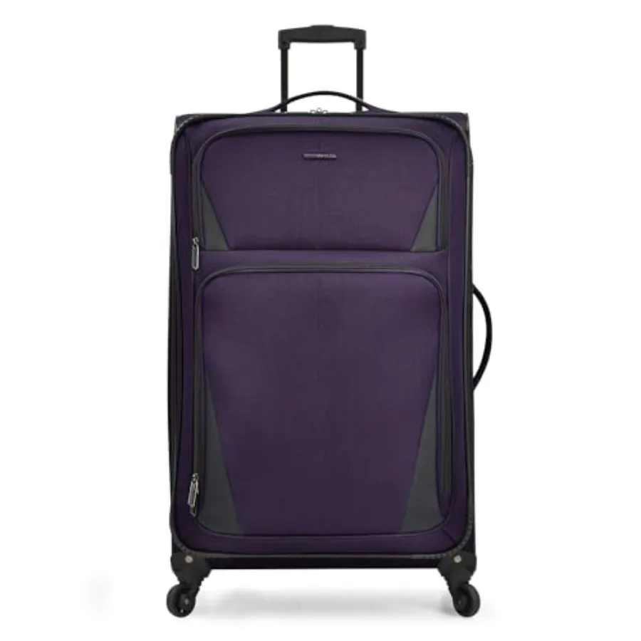 

Purple Expandable Softside Luggage with Spinner Wheels for Large 31-Inch Travel Durable Lightweight Design for Easy Mobility