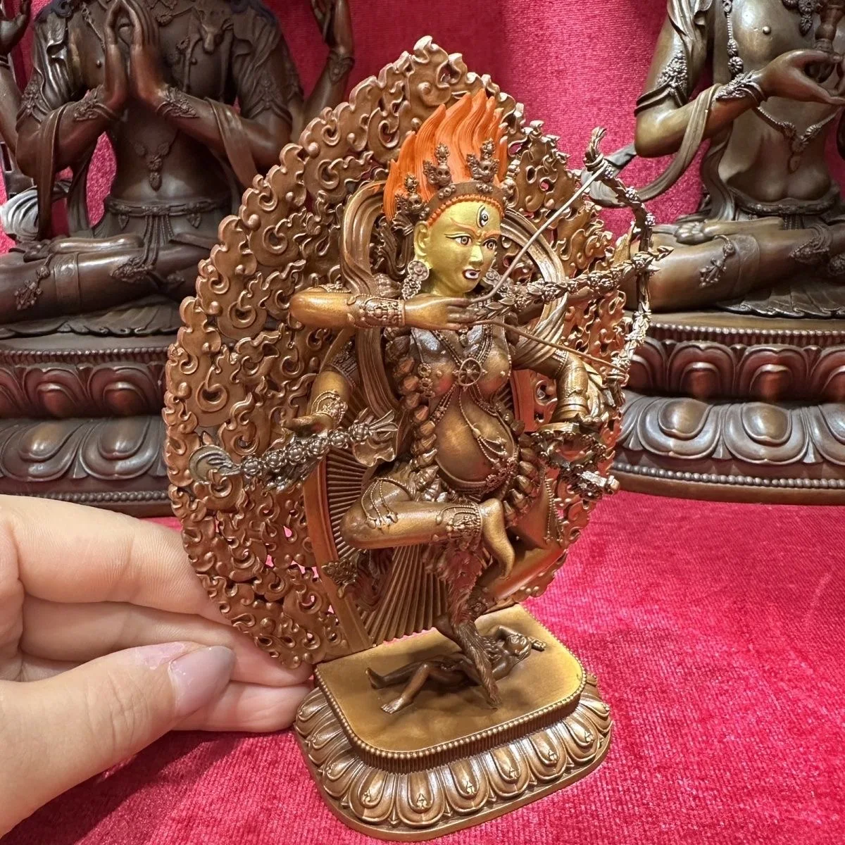 Exquisite bronze Buddha statue Rare tibet buddha statue copper Kurukulle ZUO MING buddhist altar supplies home temple worship
