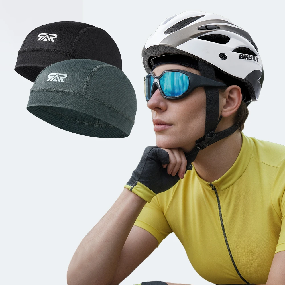 SHINEMEOTH 2Pcs Punk Cycling Sports caps Men Women Motorcycle Helmet Liner Bike skull cap Ice Silk Comforts Sports Cycling Cap