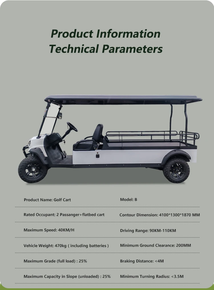 lsv 72V Lithium Battery Electric Golf Cart Customizable 2-Seater with Flatbed for Personal Use