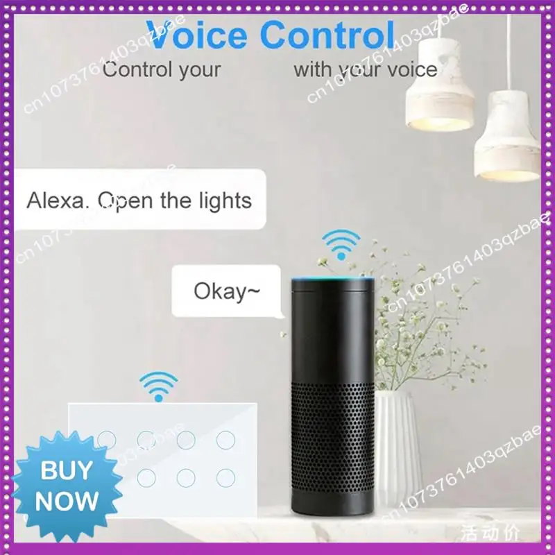 Hot Ltem WIFI Smart Touch Light Wall Switch Interruptor Glass Panel 10 Gang Tuya Smart Life For Alexa Google Home Easy Install W