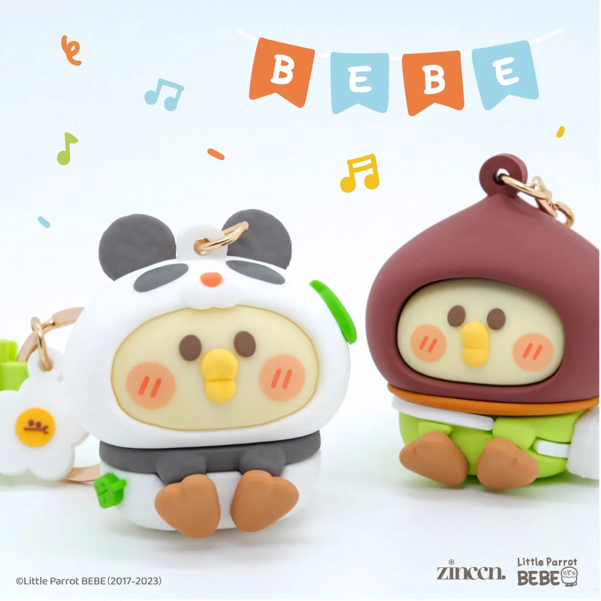 

BEBE Parakeet Spring Outing Series Figures Keychain Silicone Doll Cosplay Key Ring Backpack Key Holder Trinket Toys Party Gifts