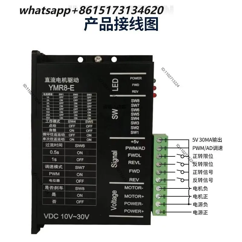 Brushed DC motor forward and reverse rotation jog limit lift over current protection high power speed control module 12V24V
