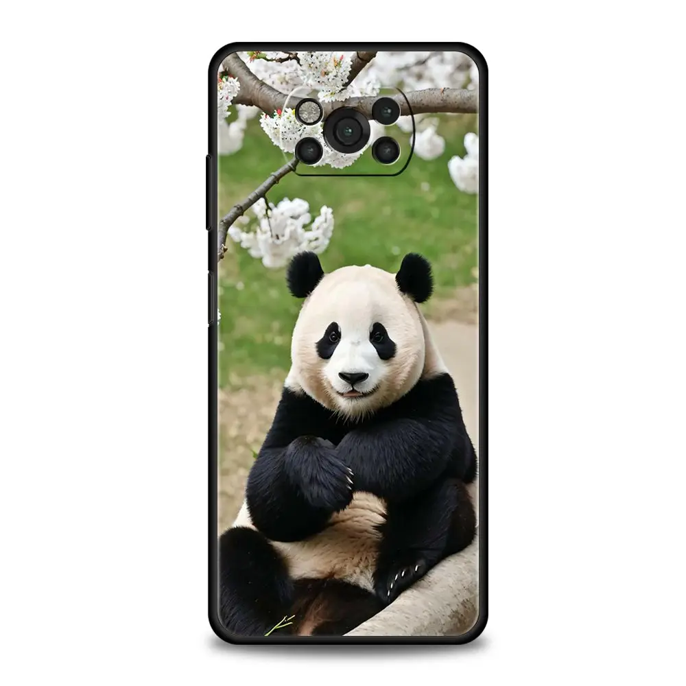 Phone Case For Xiaomi Poco X6 X5 X4 Pro 5G X3 NFC F5 F4 M5 M4 M3 F3 GT C51 C50 C55 Soft Silicone Black Cover Fubao panda