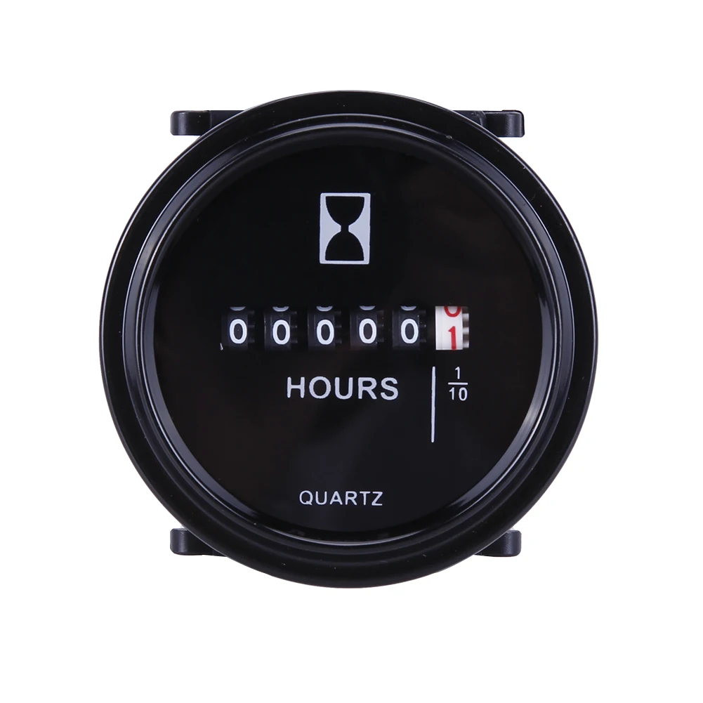 Contador de horas del motor, temporizador redondo de maquinaria, contador de tiempo de 6V-80V, temporizador de cuarzo resistente al agua, contador de horas para motor de Tractor de barco marino de coche
