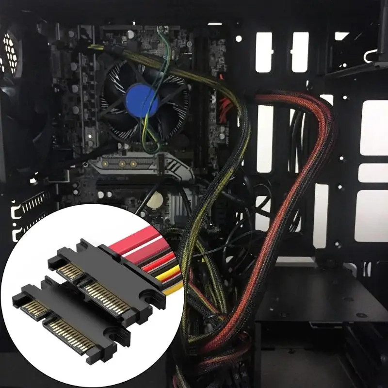 R53C Universal Satas 15+7Pin Male to Male Adapter Cable Durability ABS PVC Construction