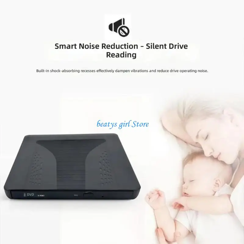 C7AB External Disc Reader Writer USB Media Unit for Laptop Desktop Use