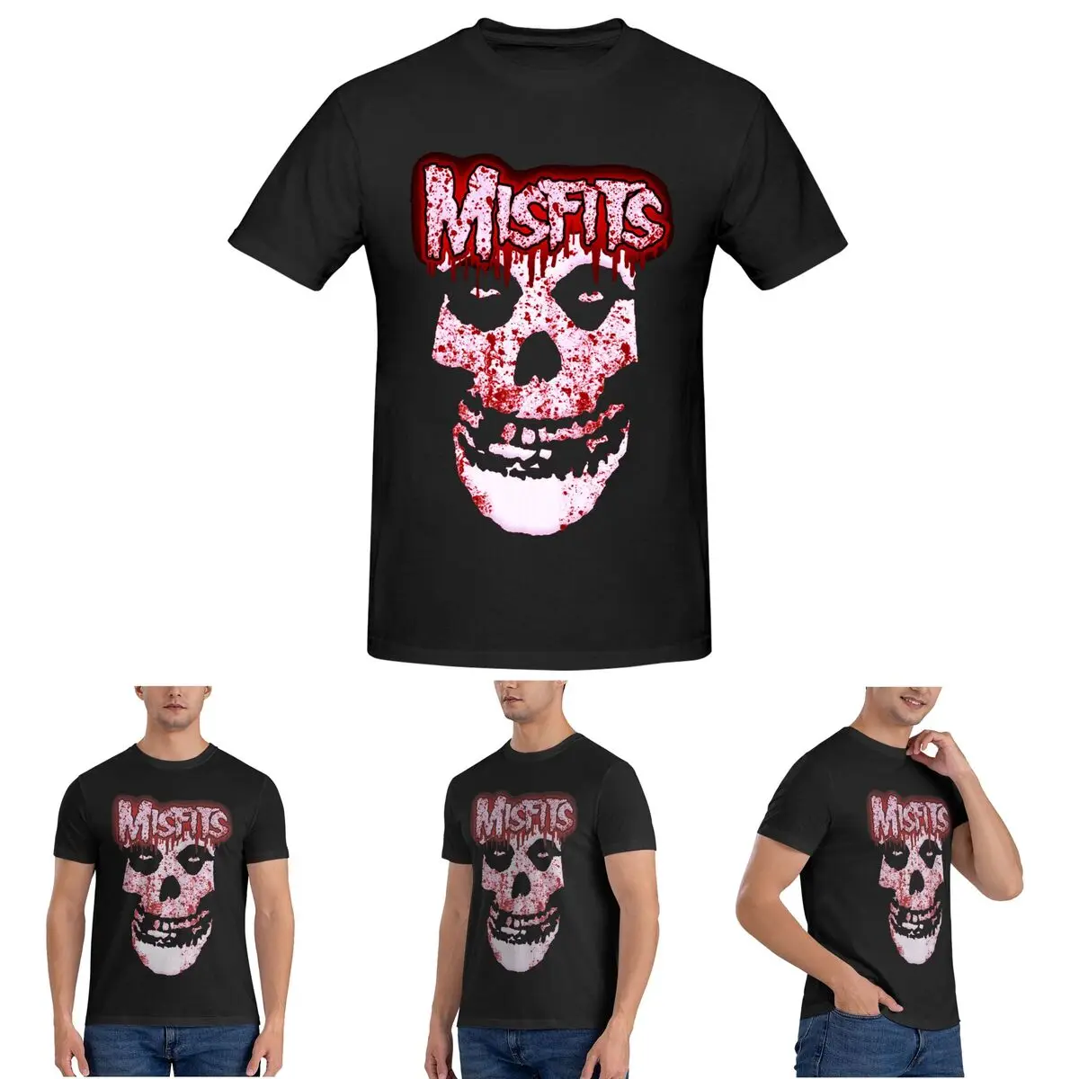 

Misfits Skull T-Shirt for Men Cotton Oversized T Shirts Men's Tees Short O-Neck Summer Clothes Tops S-6XL