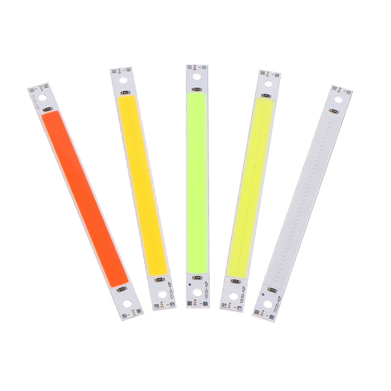 120x10mm 3V 5V LED Bulb COB Strip Chip On Board Warm/Cold White/Blue/Red/Green 5W LED Lights For COB Work Lamps Decoration Light