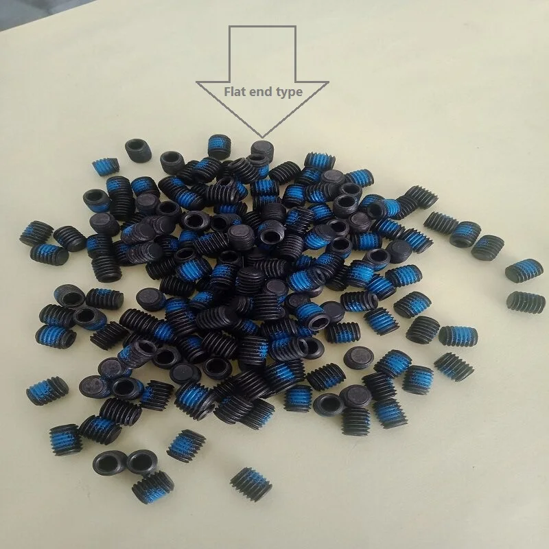 M3 M4 M5 M6 M8 Grade 12.9 Carbon Steel Black Headless Hexagon Socket Grub Screw Blue Dispensing Anti-Loosening Screws
