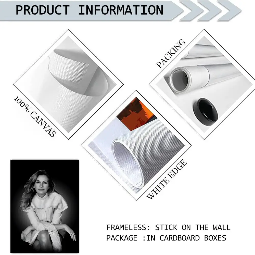 J-Julia R-Roberts اللوحة الخط HD قماش المشارك تجعد الحرة مقاوم للماء جميع الفضاء جدار ديكور #6