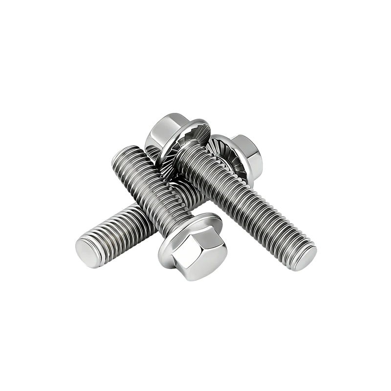 GB5787 Hexagon Flange Bolt Serrated 304 Stainless Steel A2-70 Anti-Loose Corrosion Resistant Hardware Fasteners M5 M6 M8 M10 M12