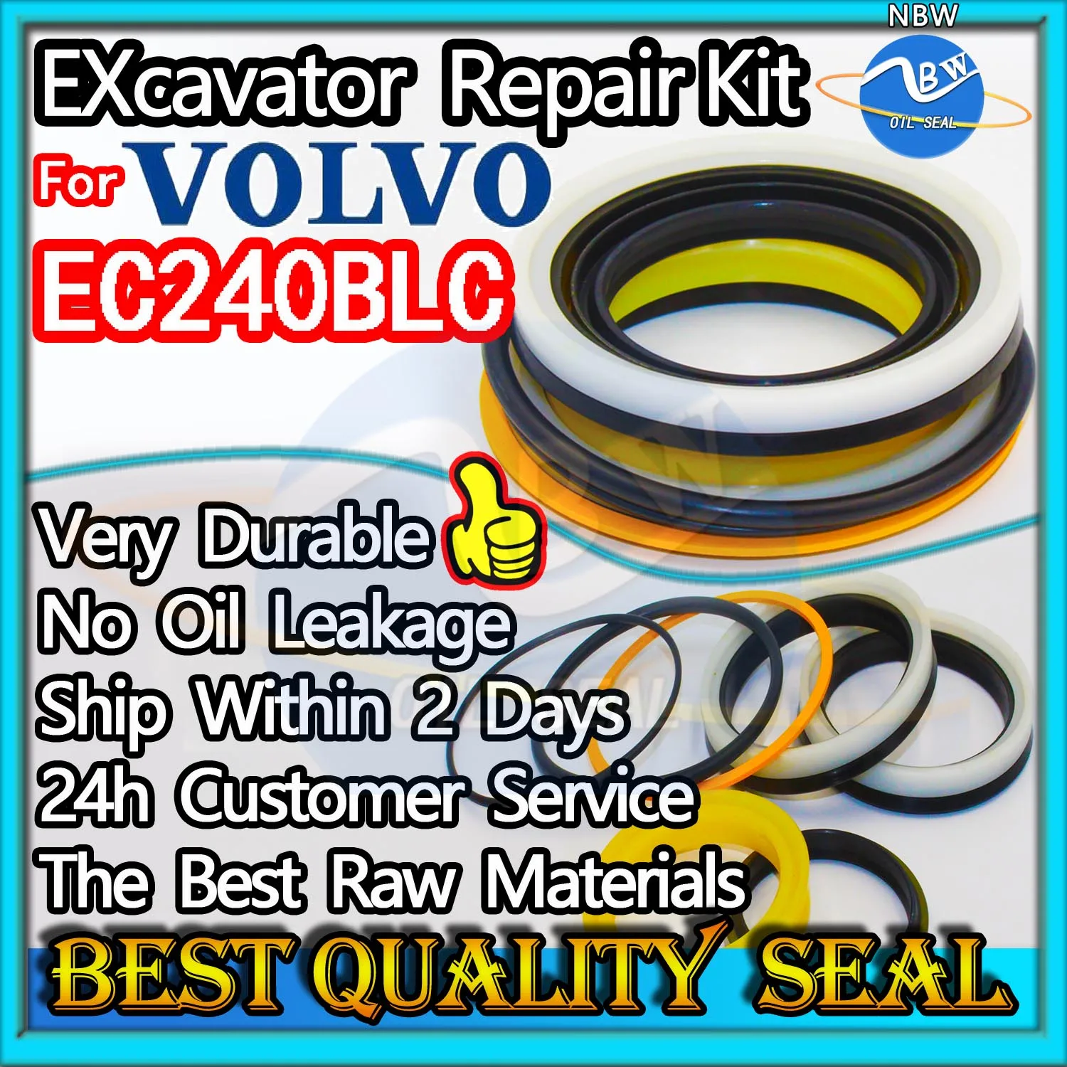 

For VOLVO EC240BLC High Quality Oil Seal Kit Excavator Repair Gear Center Joint Gasket Nitrile NBR Nok Washer Skf Service Track