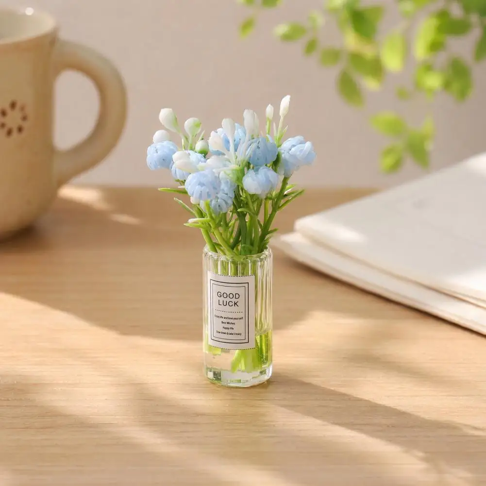 Small Dollhouse Vase Miniature Flower Vase for Dollhouse Tiny Plant Vase Model 1/12 Scale Mini Floral Figurine Decor Accessories