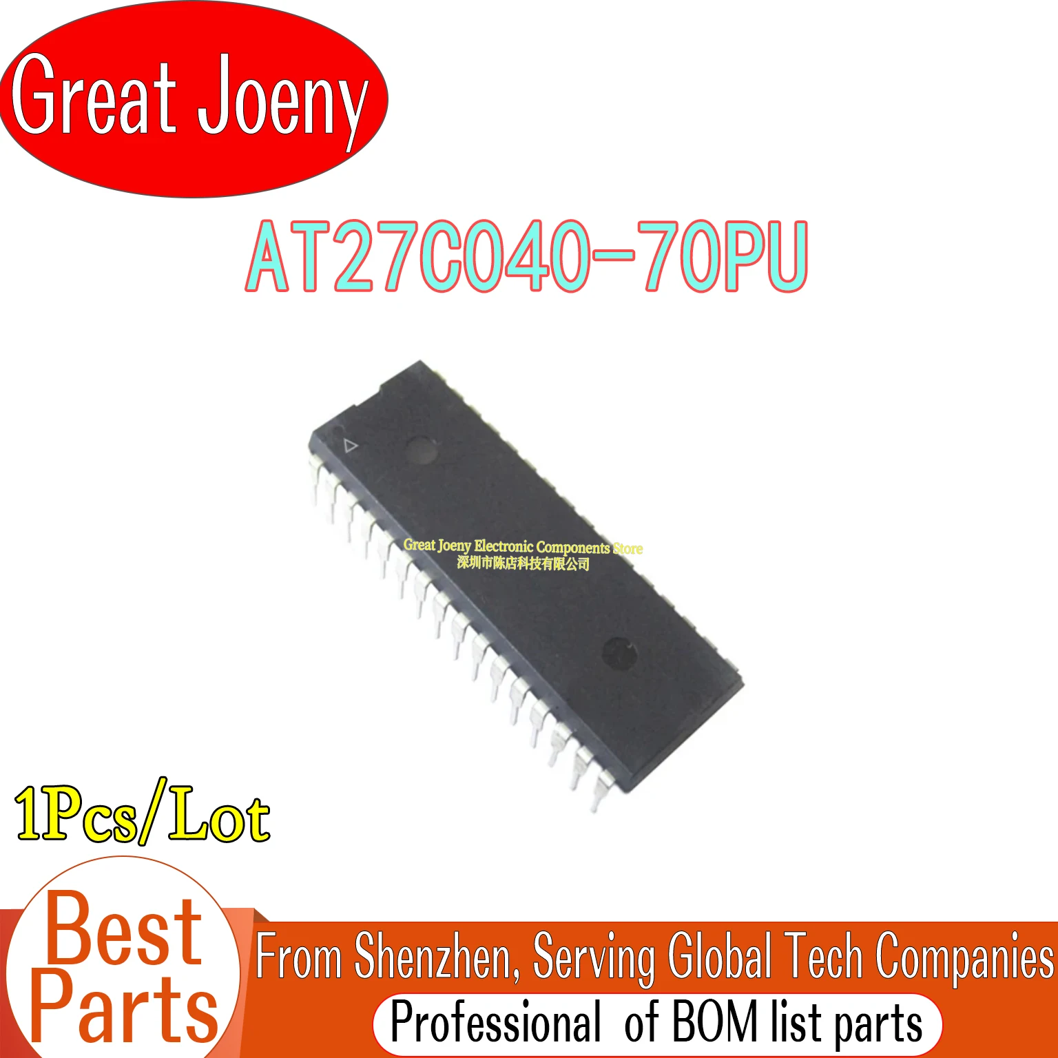

100% New Original AT27C040 AT27C040-70PU AT27C040-70PC IC Chipset PDIP-32