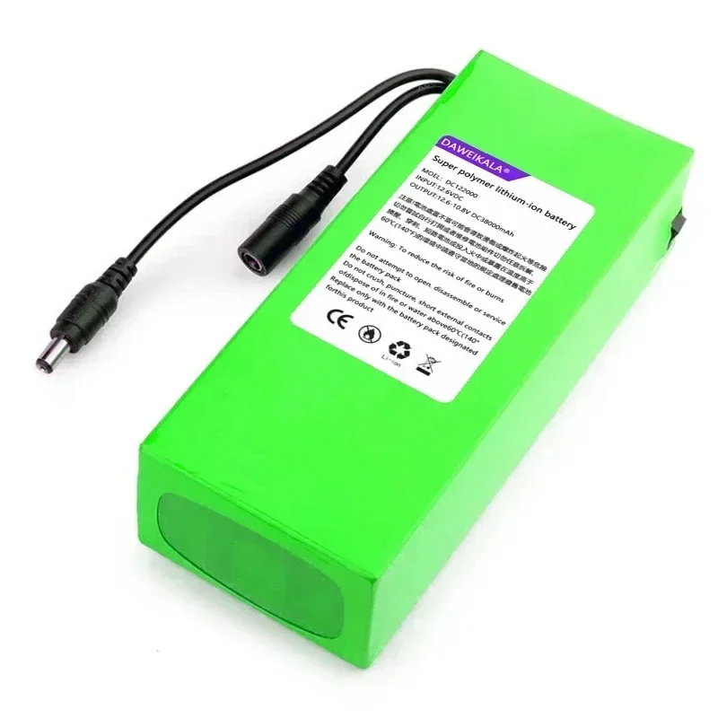 New 12V 38000Mah Polymeer Lithium Batterij Monitor Motor Led Lights Buiten Reserve Zonne-Energie Lamp Dc 1212a Batterijen Cel Pack Met Stekker