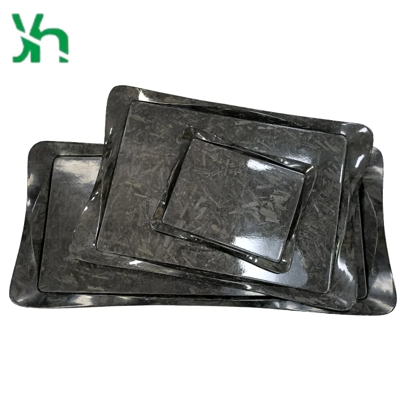 Plato de aperitivo de fibra de carbono 3k de lujo, estante para platos para cocina moderna, bandeja para servir Gourmet, regalo de fiesta de boda